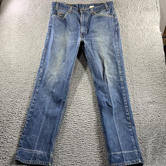 VINTAGE LEVIS 505 ORANGE TAB JEANS MENS 38x32 ACTUAL 36x32 USA MADE 90s STRAIGHT - Picture 8 of 16